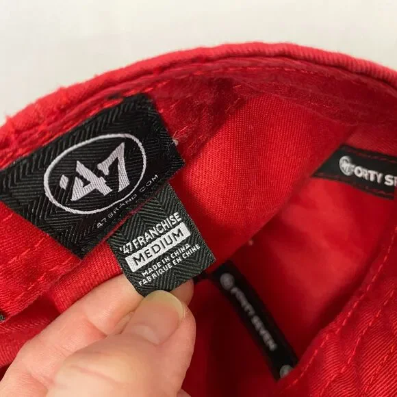 Utah Utes Baseball Cap Hat NCAA Red Embroidered '47 Mens Medium University Utah - Picture 10 of 11